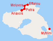 Route Anaxos-Petra-Molyvos-Eftalou