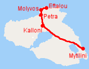 Route Eftalou-Kallloini-Mytilini