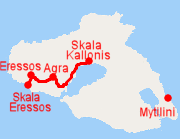 Route Skala Kallonis-Agra-Skala Eressos